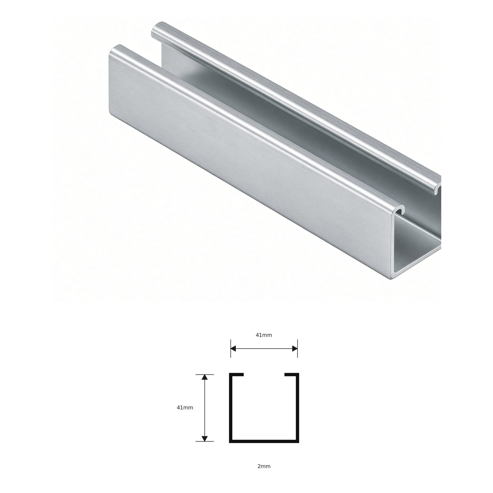 Plain Channel Pre Galv GP/HDGI 41X41MM