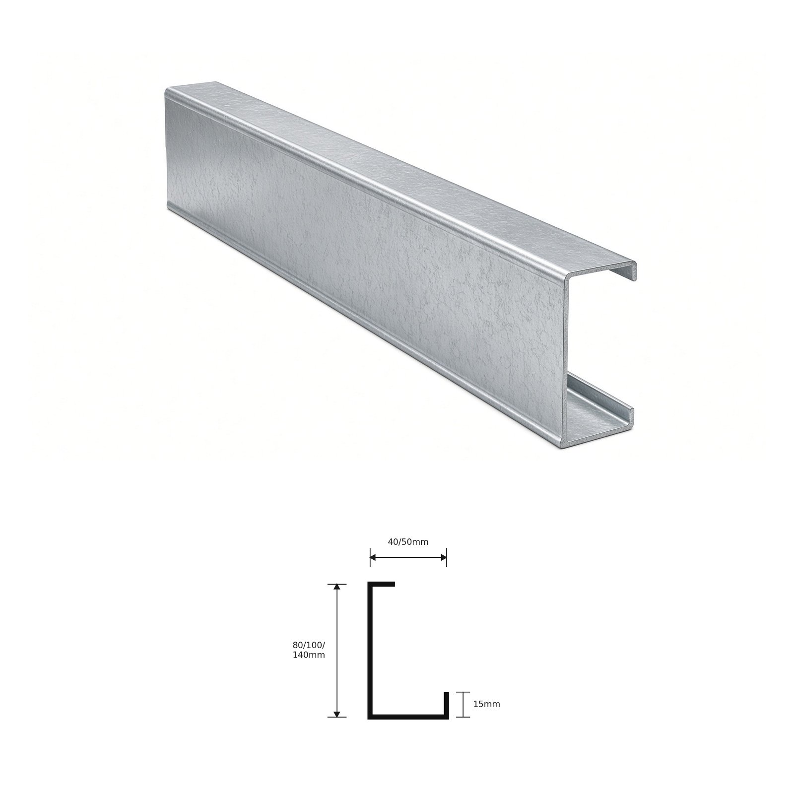 C Purlin 80X40X15MM/ 100X50X15MM/ 140X50X15MM