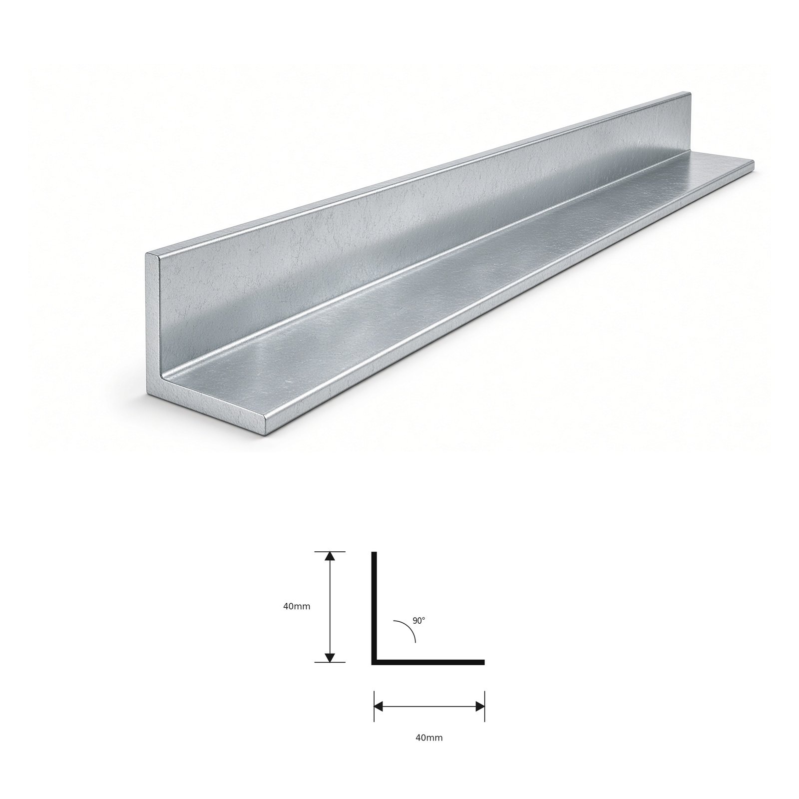 Plain Angle GP/GI/MS 40X40MM